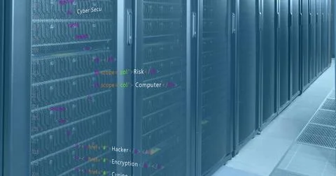 Image of data processing over computer servers Stock Photos