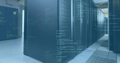 Image of data processing over computer servers Stock Photos