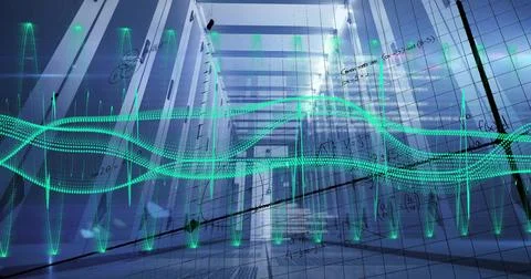 Image of data processing over computer servers Stock Photos