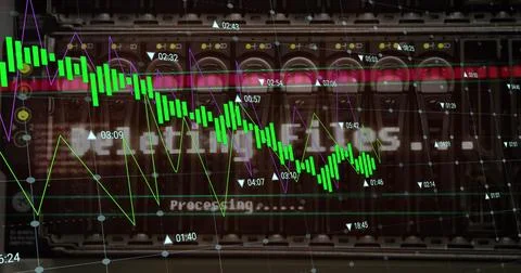 Image of data processing over computer server 스톡 사진