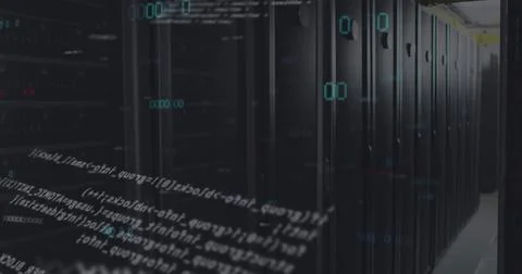 Image of data processing over computer servers Foto stock