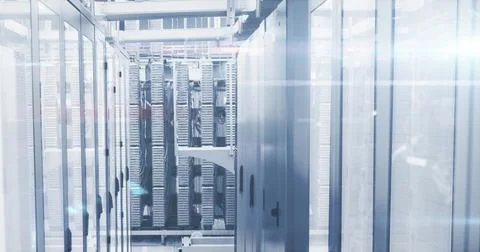 Image of data processing over computer servers 스톡 사진