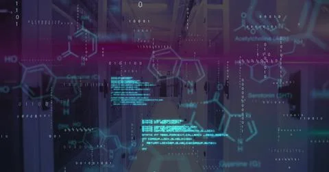 Image of data processing over computer servers Stock Photos