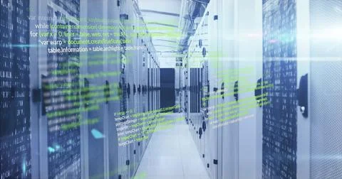 Image of data processing over computer servers Foto stock