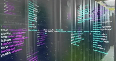 Image of data processing over computer servers Stock Photos