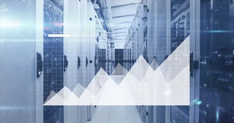 Image of data processing over computer servers Foto stock