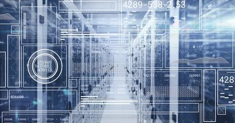 Image of data processing over computer servers Stock Photos