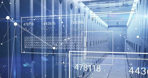 Image of data processing over computer servers Stock Photos