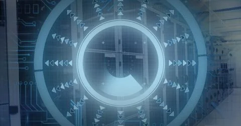 Image of data processing over computer servers Stock Photos