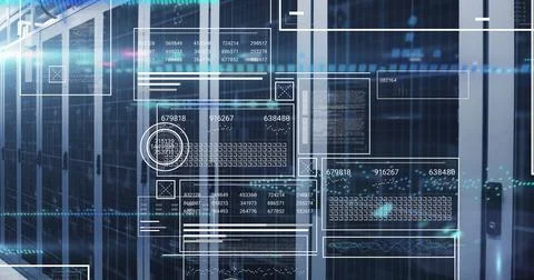 Image of data processing over computer servers Stock Photos