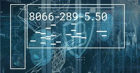 Image of data processing over computer servers Foto stock