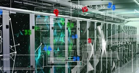 Image of data processing over computer servers 스톡 사진