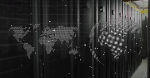 Image of data processing over computer servers Stock Photos