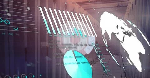 Image of data processing over computer servers 스톡 사진