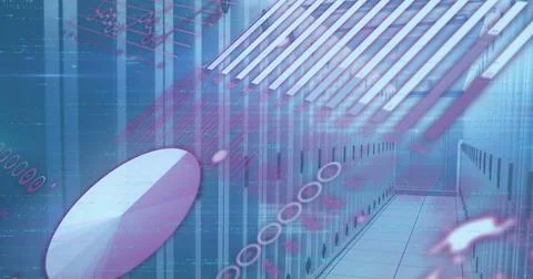 Image of data processing over computer servers Foto stock