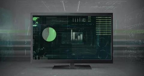 Image of data processing over computer 스톡 사진