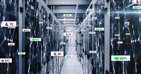 Image of data processing over computer servers Foto stock