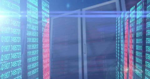 Image of data processing over computer servers 스톡 사진