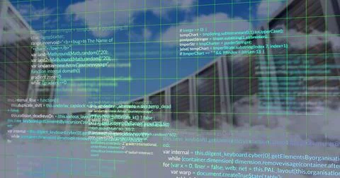 Image of data processing over computer servers Stock Photos