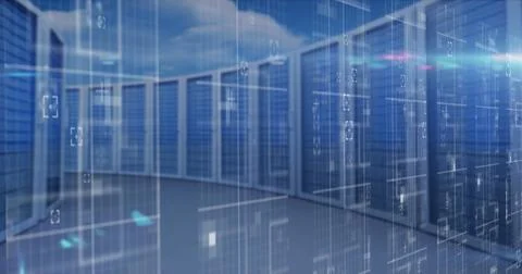 Image of data processing over computer servers Foto stock