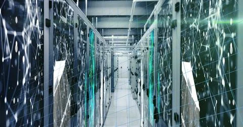 Image of data processing over computer servers Stock Photos