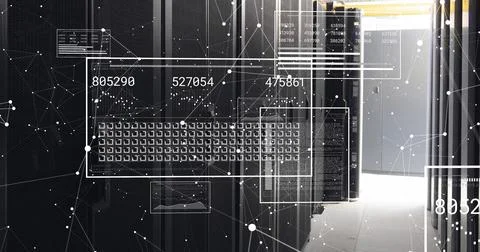 Image of data processing over computer servers Stock Photos