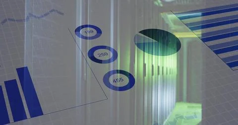 Image of data processing over computer servers Stock Photos