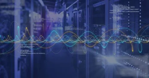 Image of data processing over computer servers Stock Photos