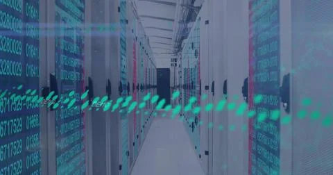 Image of data processing over computer servers Foto stock