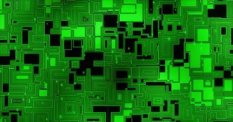 Image of data processing over computer circuit board Foto stock