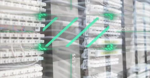 Image of data processing over computer servers Stock Photos