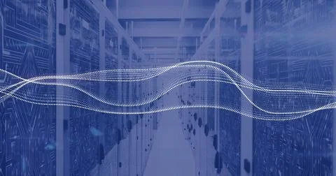 Image of data processing over computer servers Stock Photos