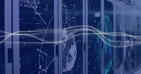 Image of data processing over computer servers Stock Photos