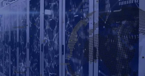 Image of data processing over computer servers 写真素材