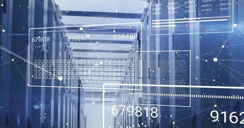 Image of data processing over computer servers Stock Photos