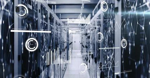 Image of data processing over computer servers Stockfoto's