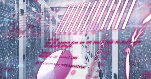 Image of data processing over computer servers 스톡 사진