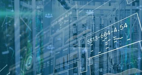 Image of data processing over computer servers Stock Photos