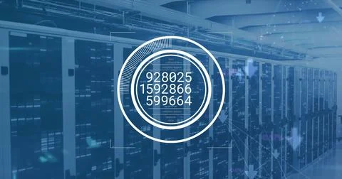 Image of data processing over computer servers 스톡 사진