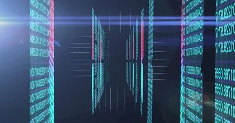 Image of data processing over computer servers Stock Photos