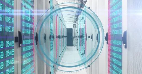 Image of data processing over computer servers Foto stock