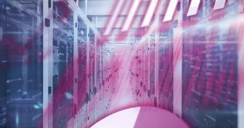 Image of data processing over computer servers Stock Photos