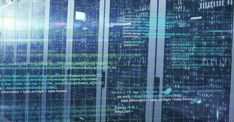 Image of data processing over computer servers Stock Photos