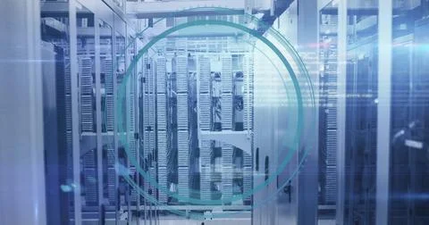 Image of data processing over computer servers Foto stock