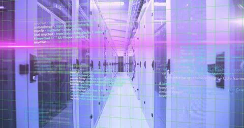Image of data processing over computer servers Stock Photos