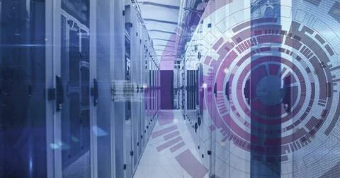 Image of data processing over computer servers 스톡 사진