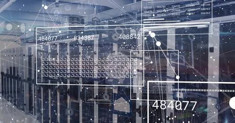 Image of data processing over computer servers Stock Photos