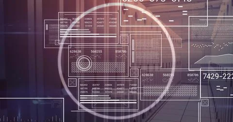 Image of data processing over computer servers Foto stock