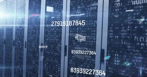 Image of data processing over computer servers Stock Photos