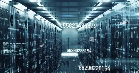 Image of data processing over computer servers Stock Photos